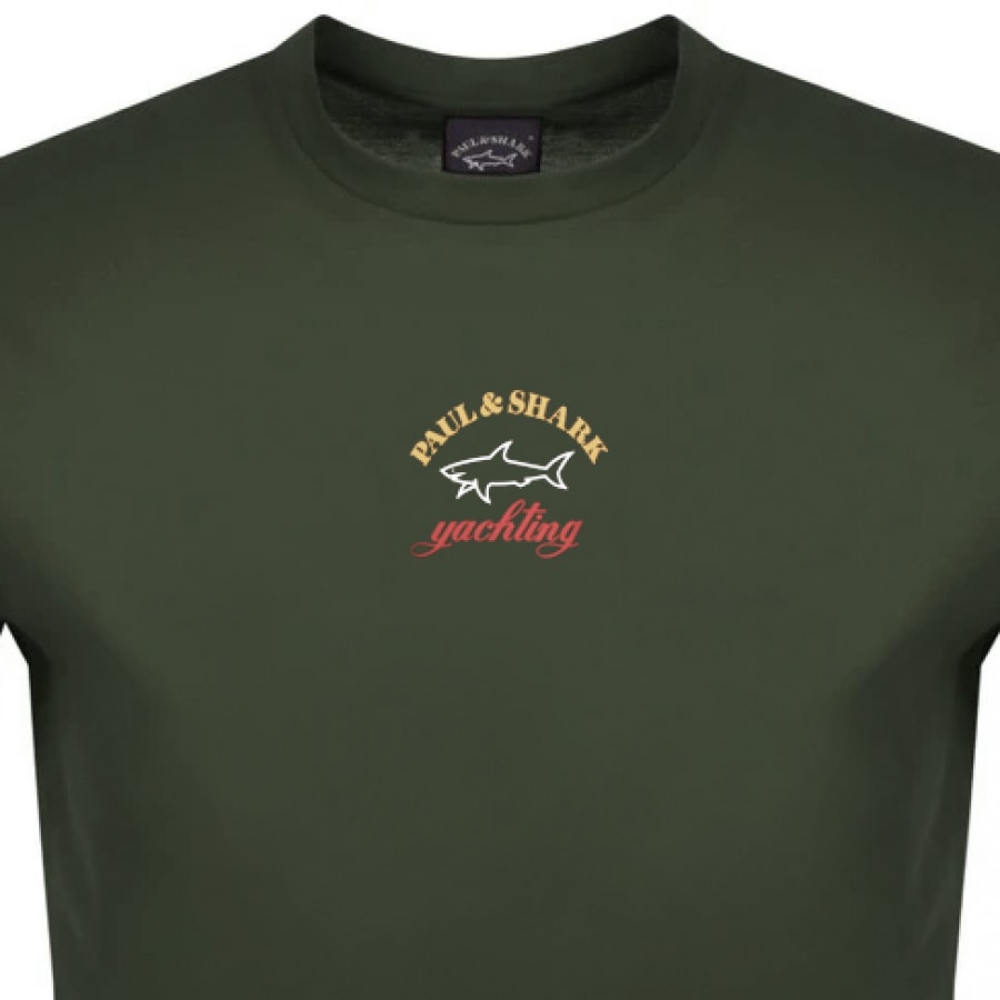 Alternative Image for ProductPaul And Shark Logo T Shirt Khaki3
